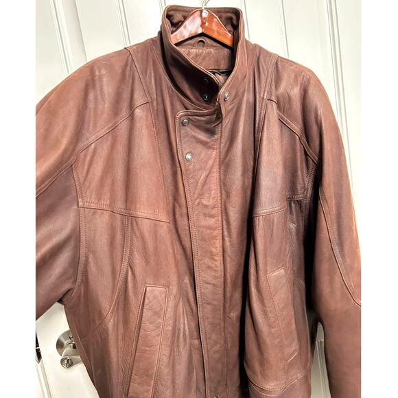 Vtg Wilson's Leather Adventure Bound XXLT Aviator Moto Bomber Brown Pilot Rugged - Picture 14 of 16